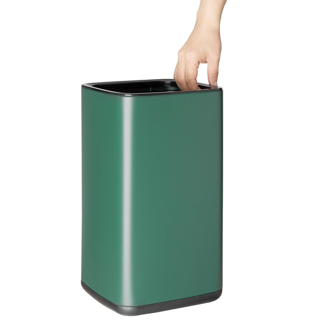 Bolero Square Waste Bin Green 10Ltr