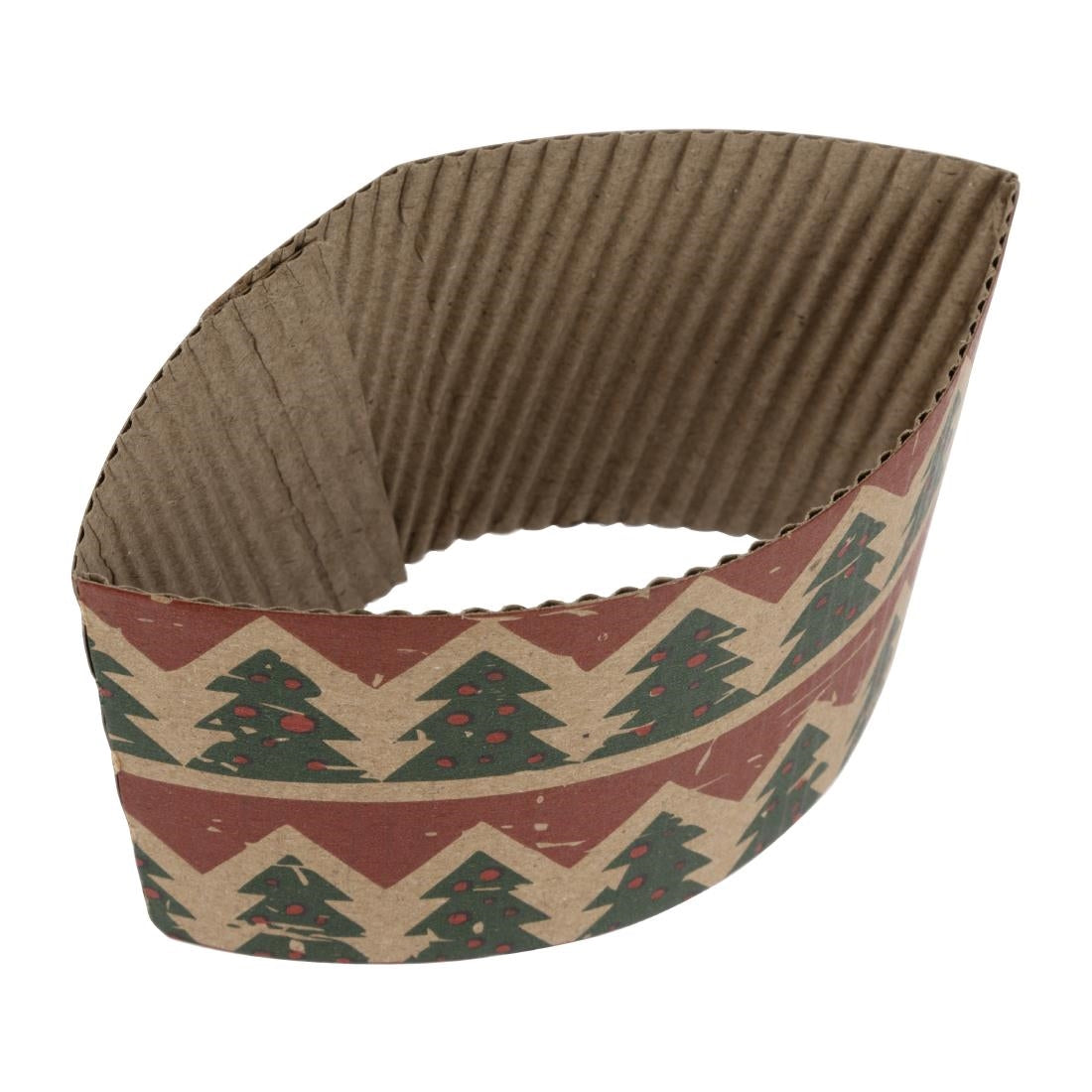 Fiesta Recyclable Christmas Cup Sleeves for 8oz Hot Cups (100 Pack)