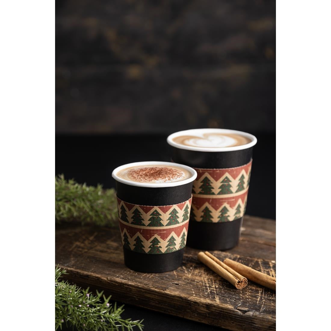 Fiesta Recyclable Christmas Cup Sleeves for 8oz Hot Cups (100 Pack)