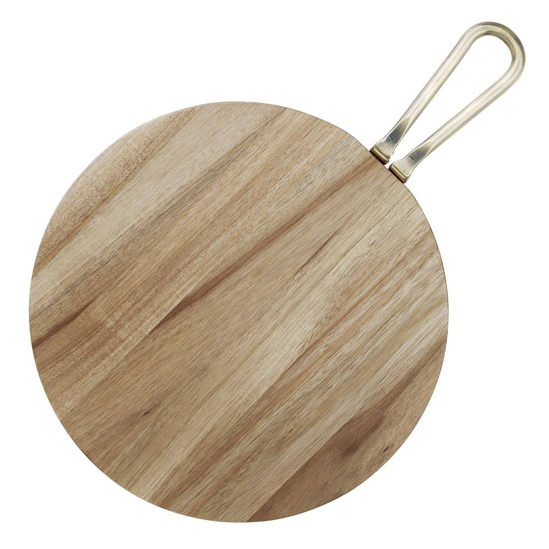 Olympia Round Paddle Board Acacia Wood Metal Handle 505x356mm