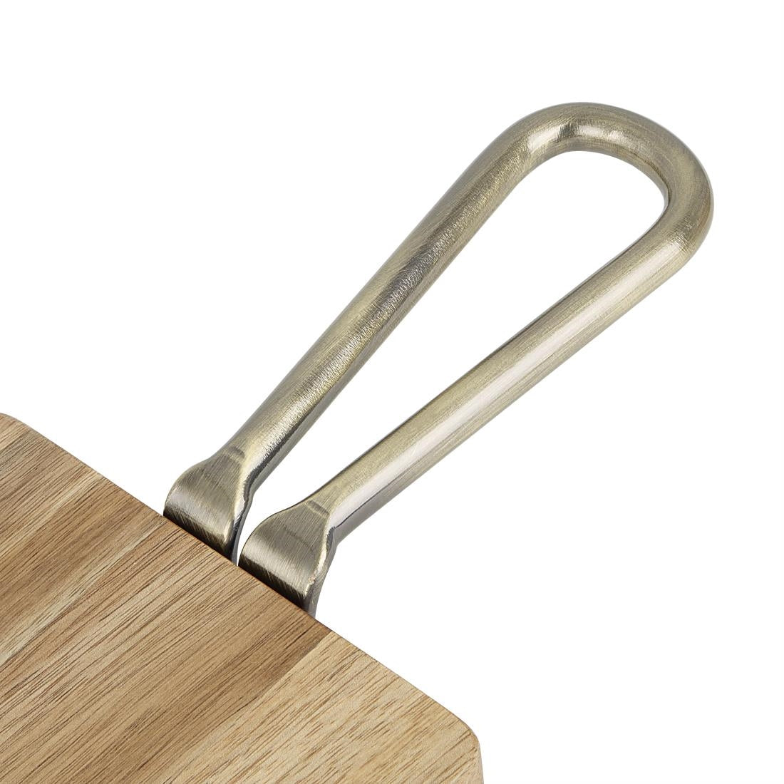 Olympia Rectangular Paddle Board Acacia Wood Metal Handle 575x152mm