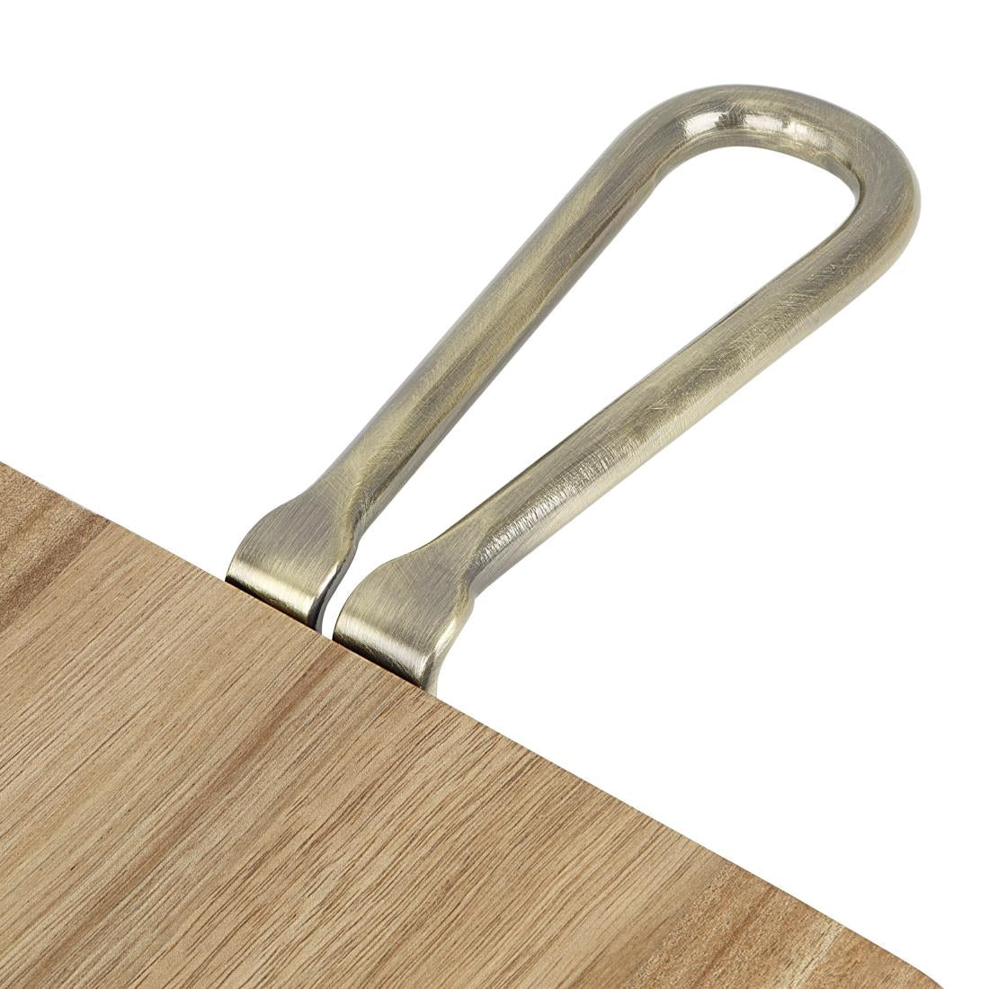 Olympia Rectangular Paddle Board Acacia Wood Metal Handles 615x260x20mm