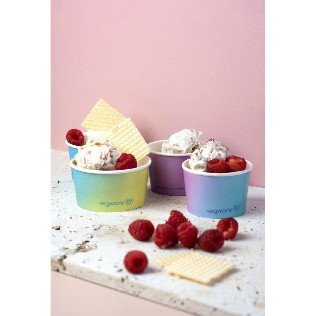 Vegware Single Scoop Ice Cream Pot Tutti Frutti 4oz (1000 Pack)