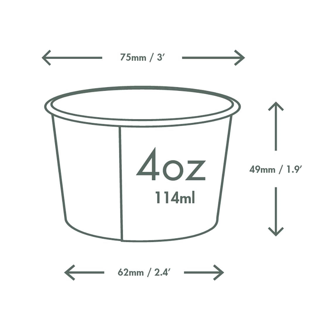 Vegware Single Scoop Ice Cream Pot Tutti Frutti 4oz (1000 Pack)