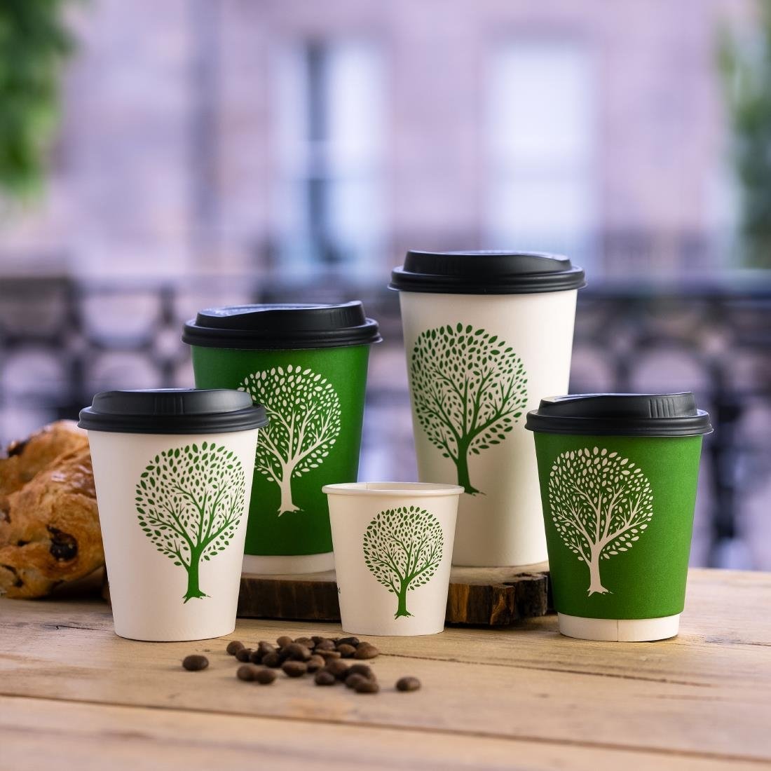 Vegware Green Tree Double Wall Hot Cups 12oz 89-Series (500 Pack)