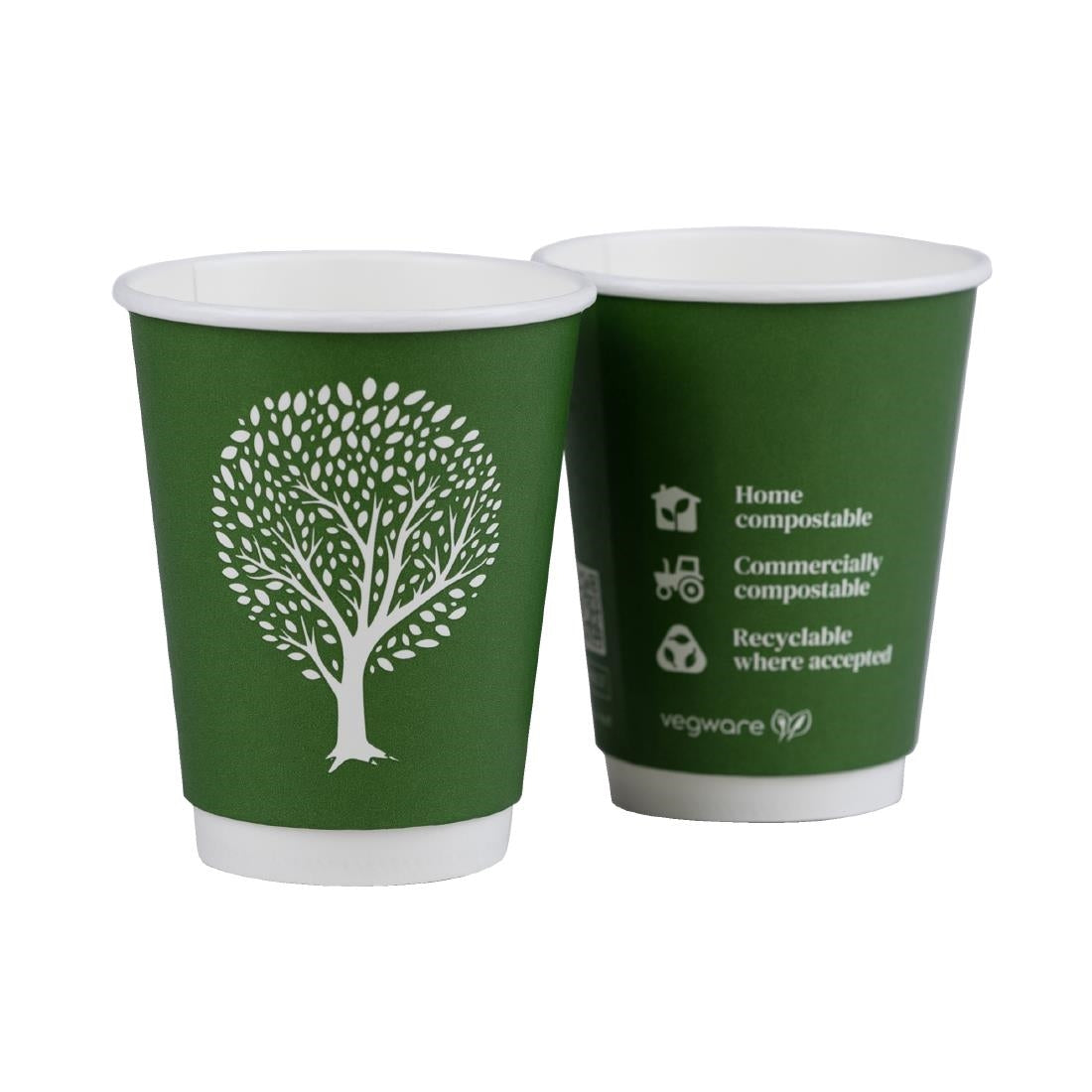 Vegware Green Tree Double Wall Hot Cups 8oz 79-Series (500 Pack)