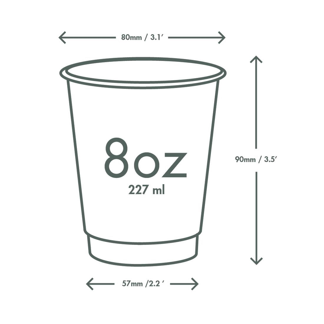 Vegware Green Tree Double Wall Hot Cups 8oz 79-Series (500 Pack)