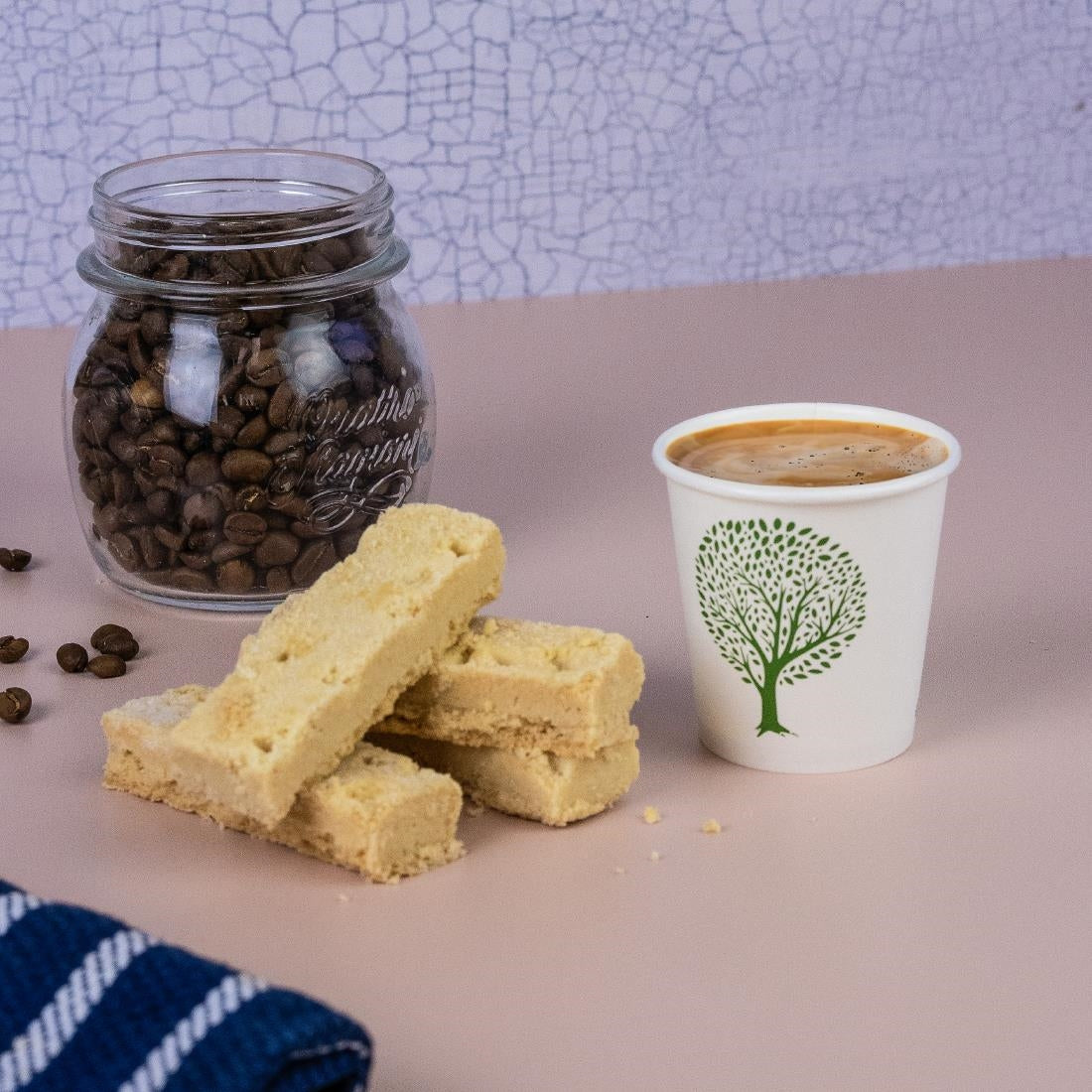 Vegware Green Tree White Hot Cups 4oz 62-Series (1000 Pack)