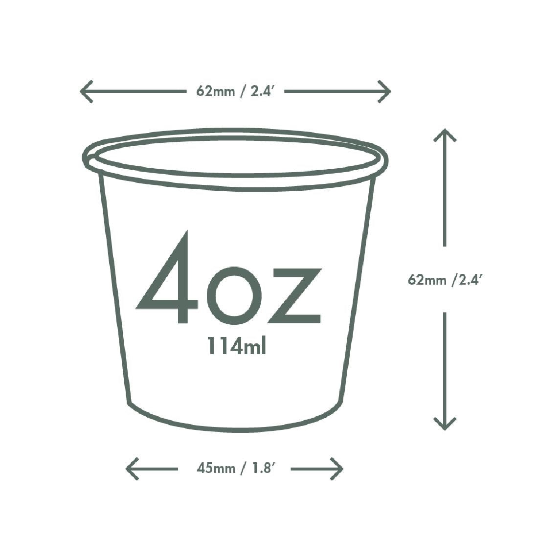 Vegware Green Tree White Hot Cups 4oz 62-Series (1000 Pack)