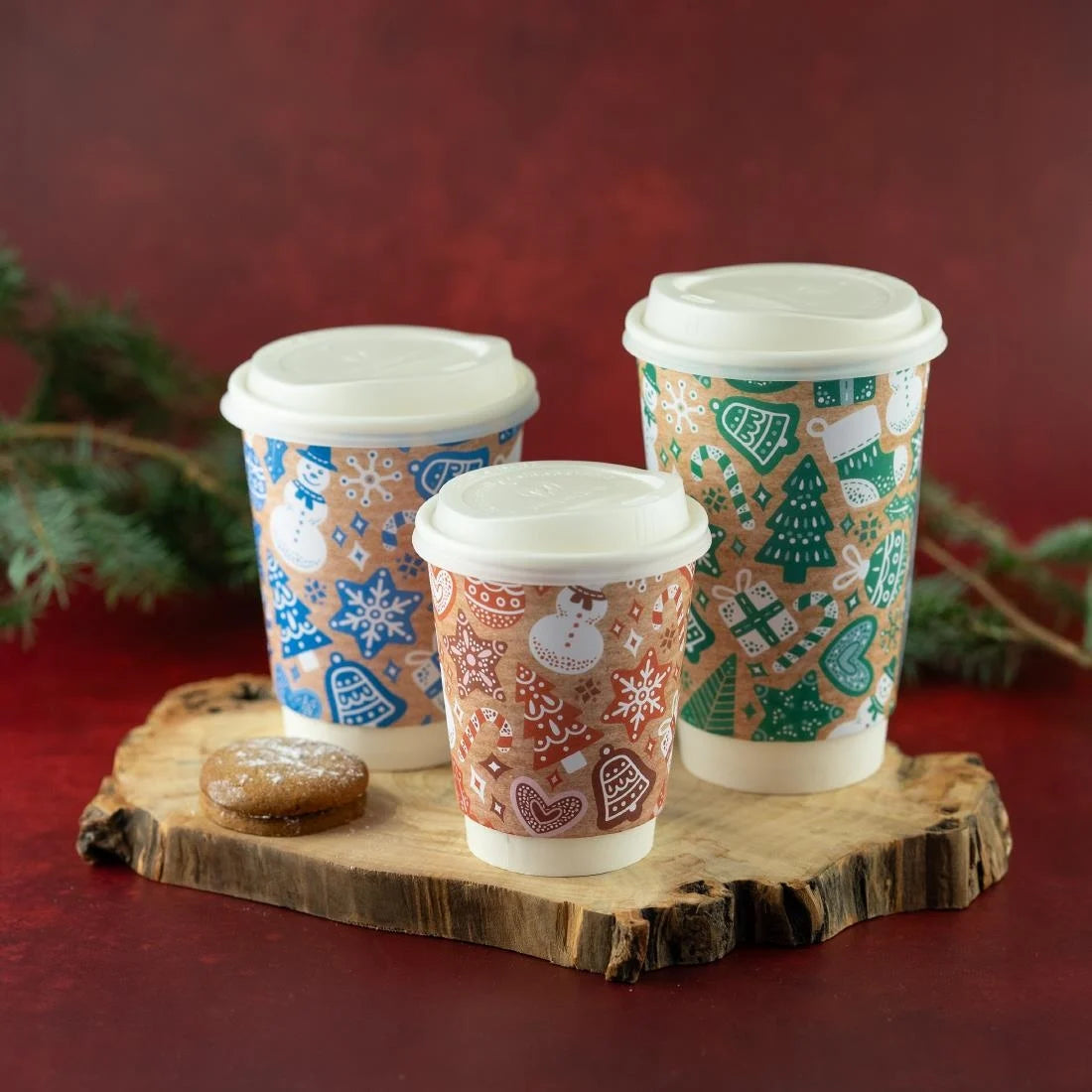 Vegware Christmas Double Wall Hot Cup 79-Series 8oz (500 pack)