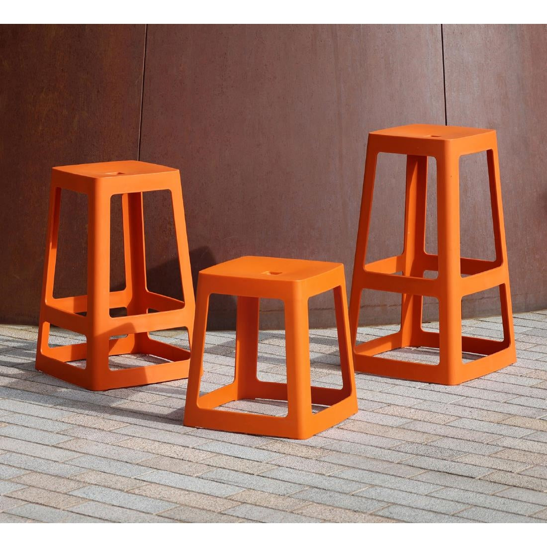 Origin Base Stool Signal Orange 400x400x440mm (2 Pack)