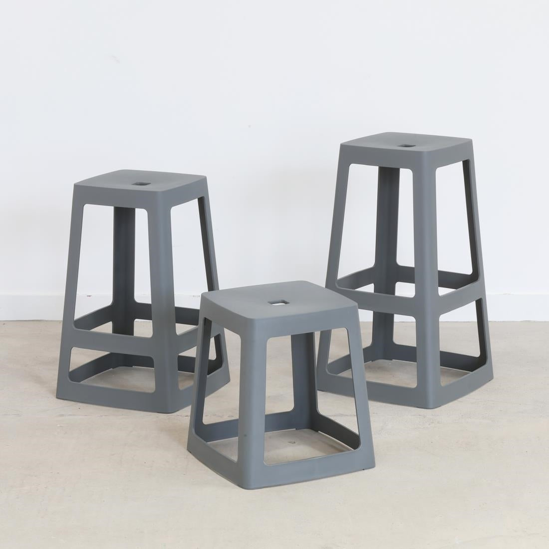 Origin Base Stool Mouse Grey 400x400x440mm (2 Pack)
