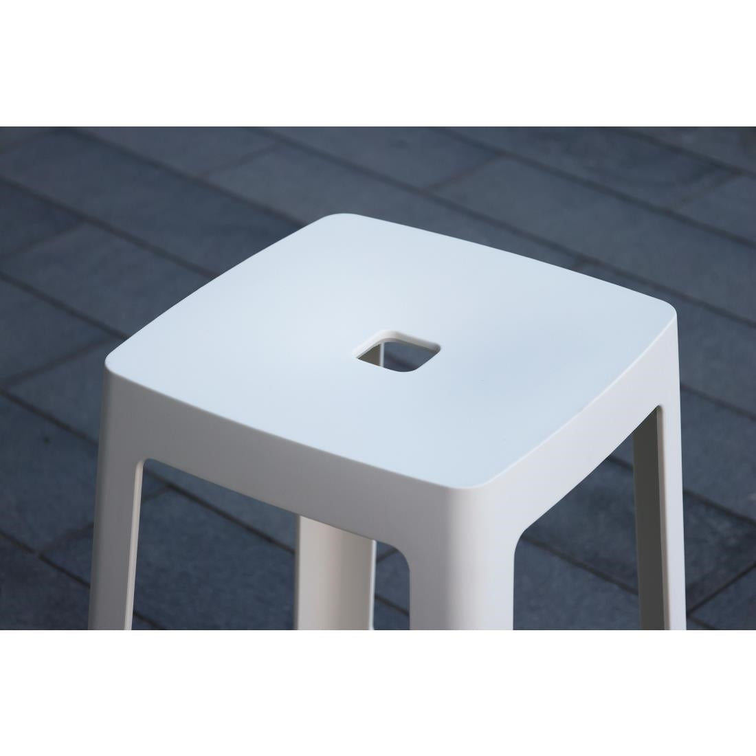 Origin Base Mid Stool Traffic White 430x430x650mm (2 Pack)