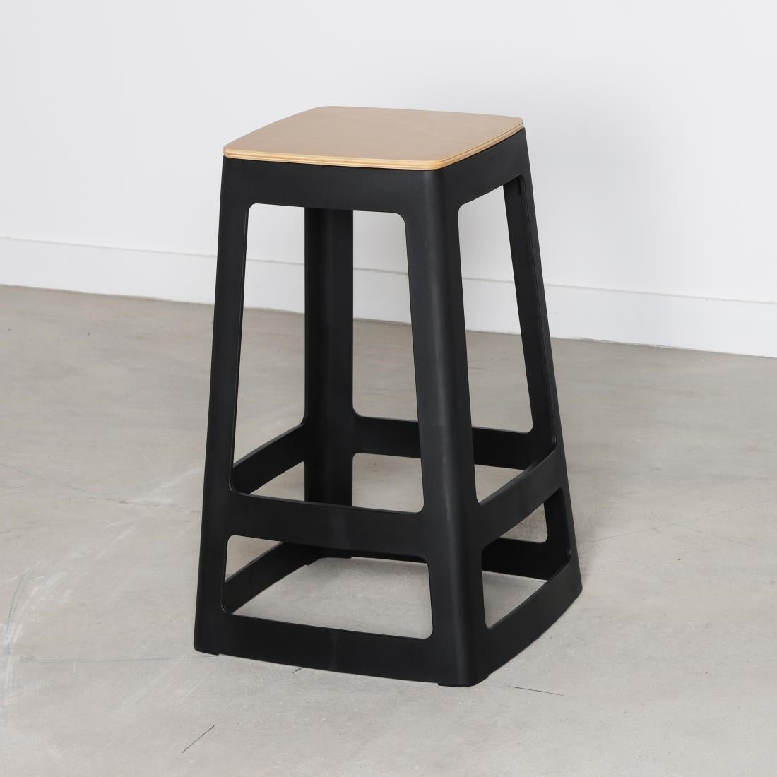 Origin Base Mid Stool Traffic Black 430x430x560mm (2 Pack)