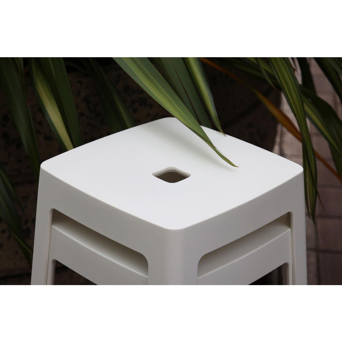 Origin Base High Stool Traffic White 440x440x750mm (2 Pack)