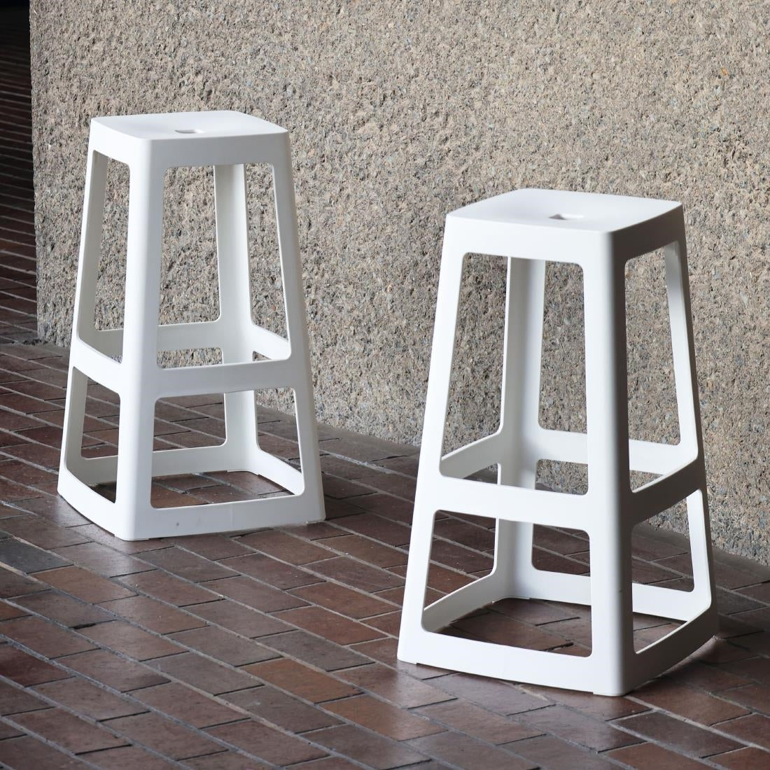 Origin Base High Stool Traffic White 440x440x750mm (2 Pack)