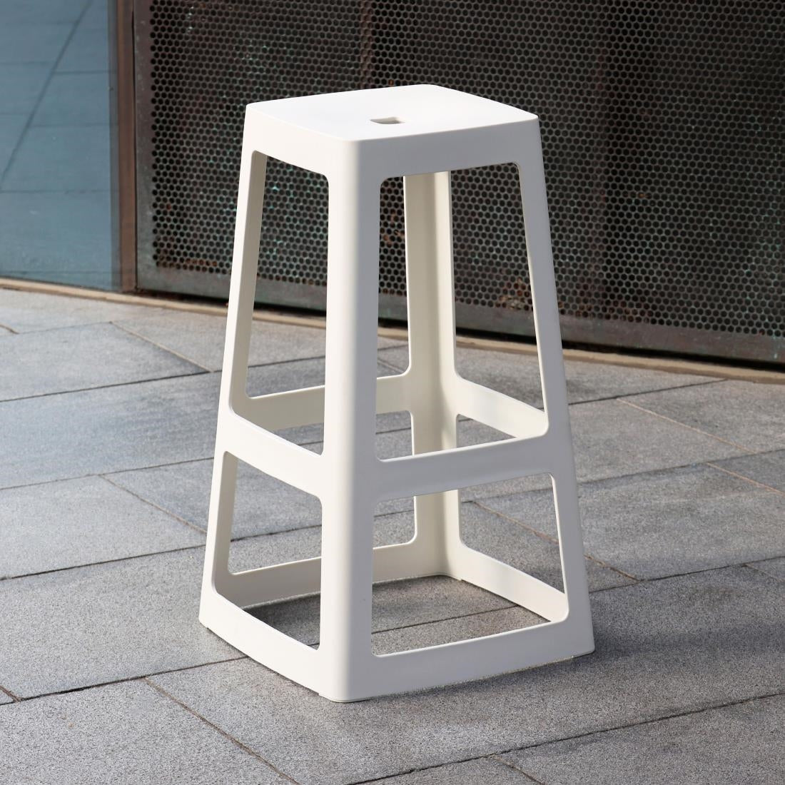 Origin Base High Stool Traffic White 440x440x750mm (2 Pack)