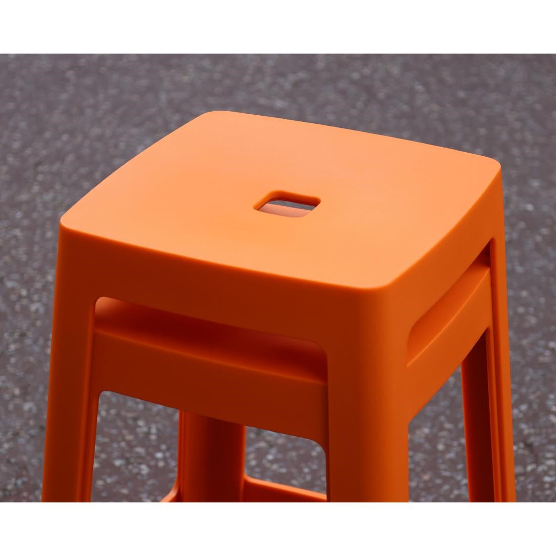 Origin Base High Stool Signal Orange 450x450x750mm (2 Pack)