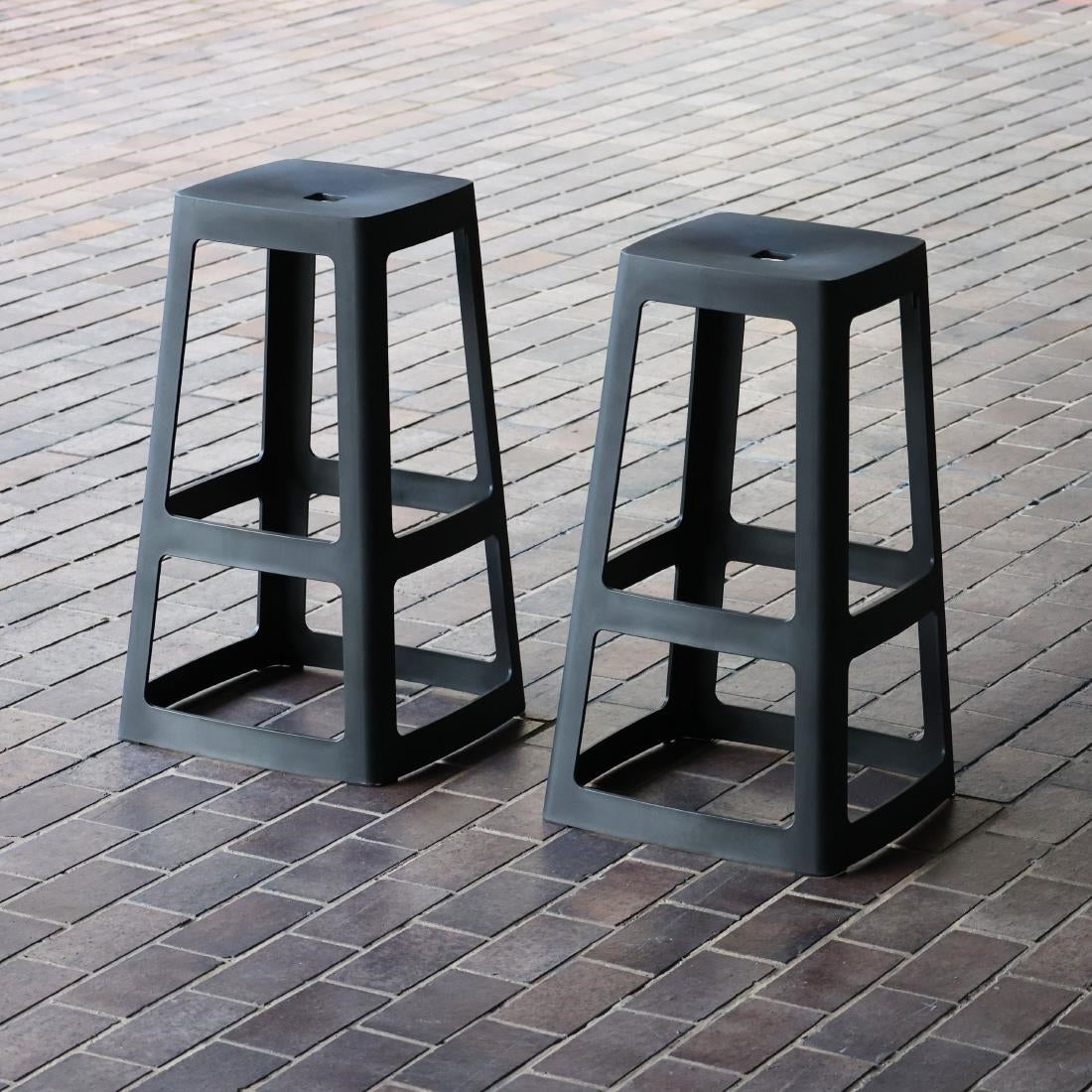 Origin Base High Stool Traffic Black 450x450x750mm (2 Pack)