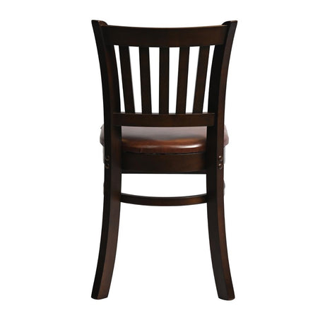 Manhattan Dining Chairs in Dark Walnut with Bison Espresso Seat (2 Pack)