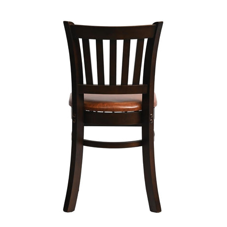 Manhattan Dining Chairs in Dark Walnut with Bison Tan Seat (2 Pack)