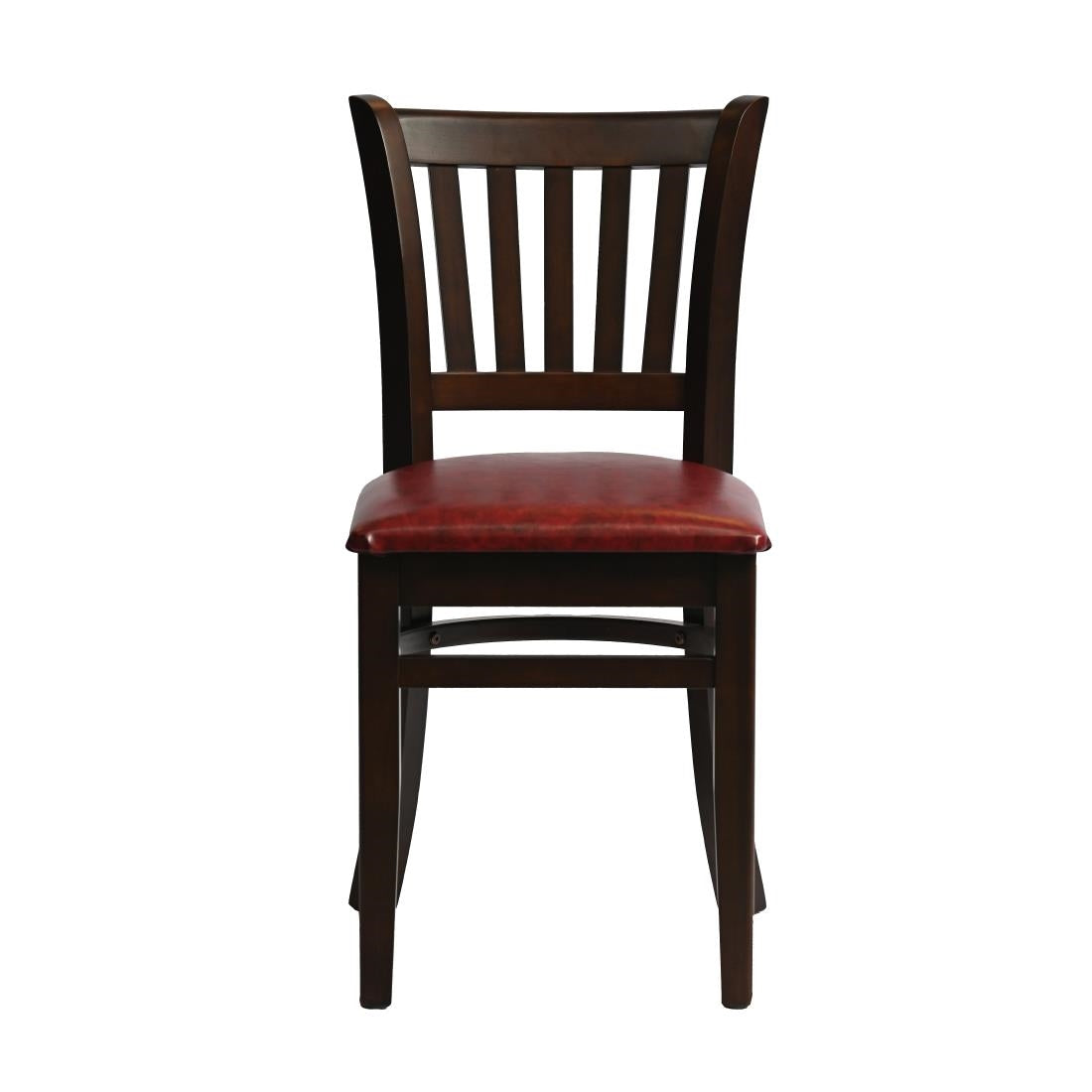 Manhattan Dining Chairs in Dark Walnut with Bison Bordeaux Seat (2 Pack)