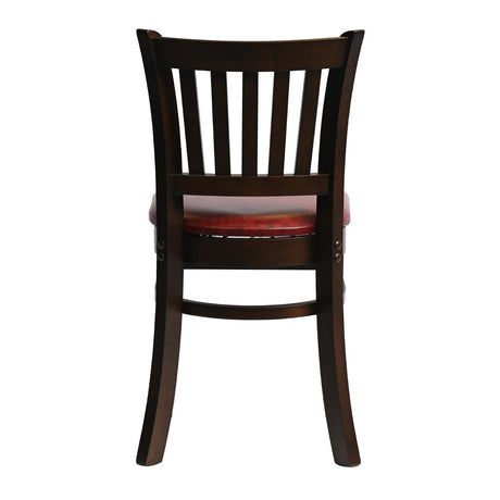Manhattan Dining Chairs in Dark Walnut with Bison Bordeaux Seat (2 Pack)