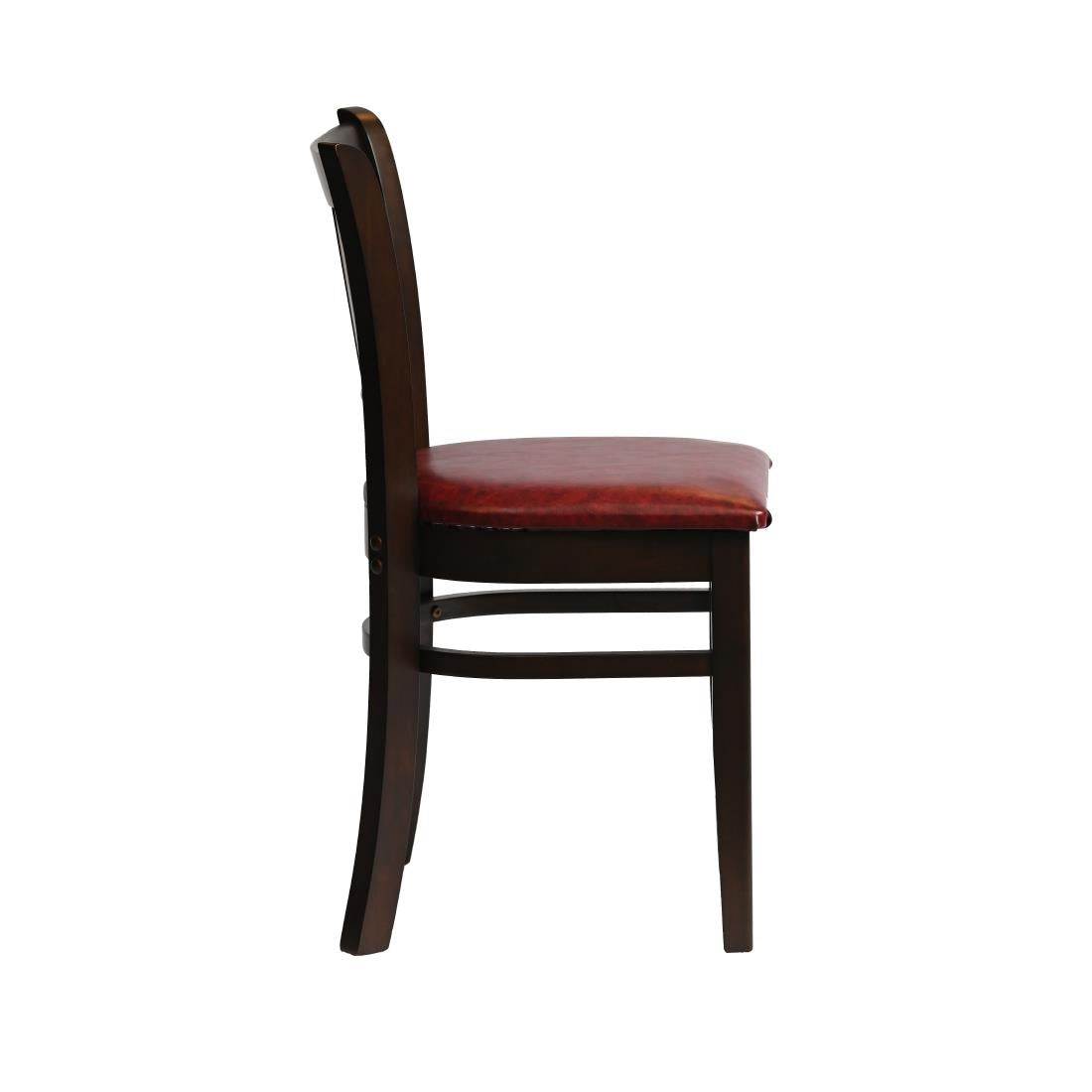Manhattan Dining Chairs in Dark Walnut with Bison Bordeaux Seat (2 Pack)