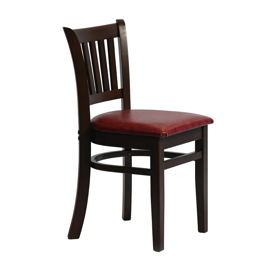 Manhattan Dining Chairs in Dark Walnut with Bison Bordeaux Seat (2 Pack)