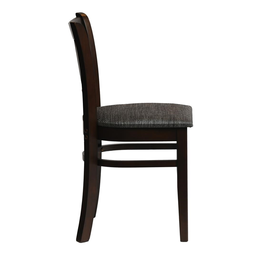 Manhattan Dining Chairs in Dark Walnut with Shetland Smoke Seat (2 Pack)