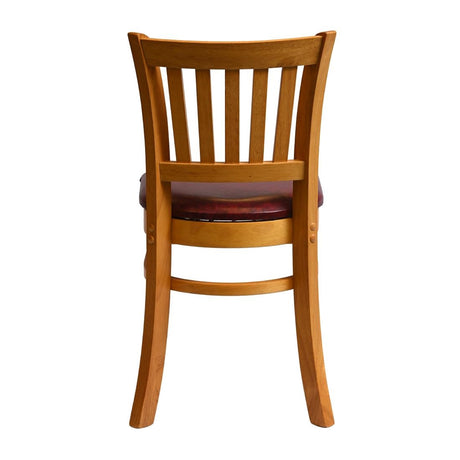 Manhattan Dining Chairs in Soft Oak with Bison Bordeaux Seat (2 Pack)
