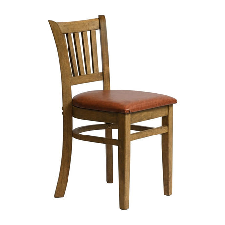 Manhattan Dining Chairs in Weathered Oak with Bison Tan Seat (2 Pack)