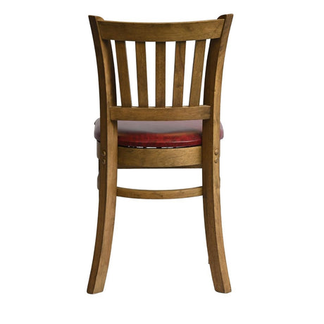 Manhattan Dining Chairs in Weathered Oak with Bison Bordeaux Seat (2 Pack)