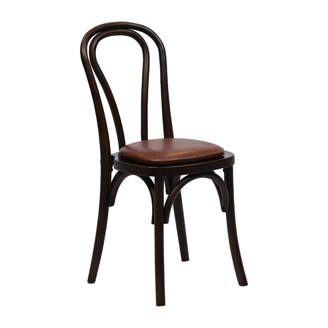 Hoop Back Dining Chairs in Dark Walnut with Bison Espresso Seat (2 Pack)