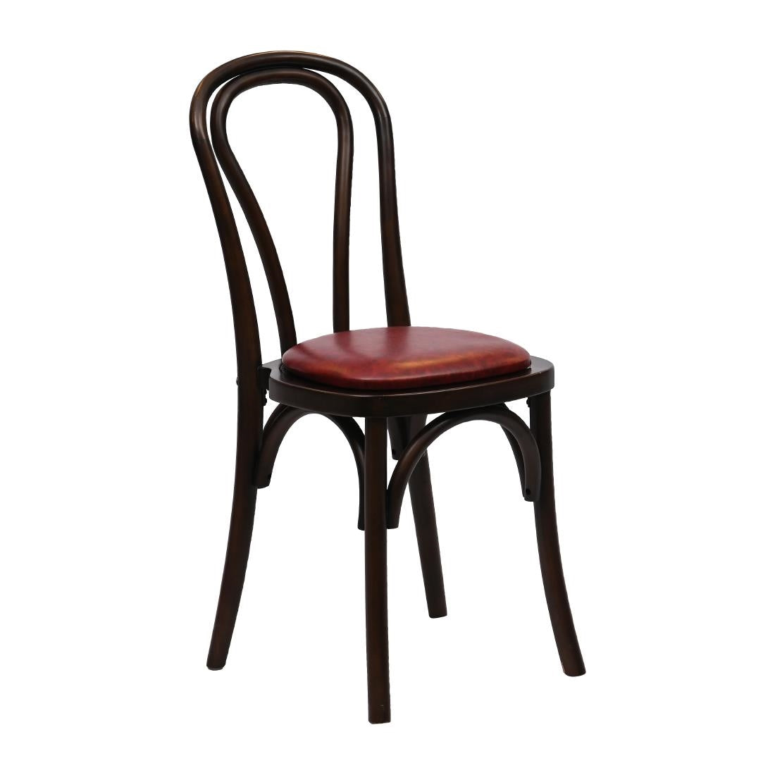 Hoop Back Dining Chairs in Dark Walnut with Bison Bordeaux Seat (2 Pack)