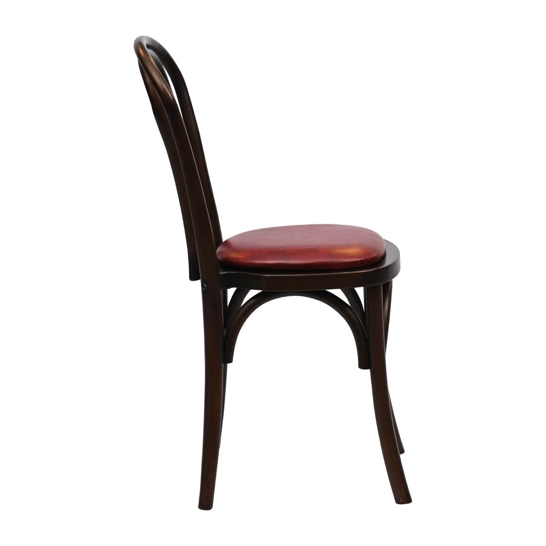 Hoop Back Dining Chairs in Dark Walnut with Bison Bordeaux Seat (2 Pack)