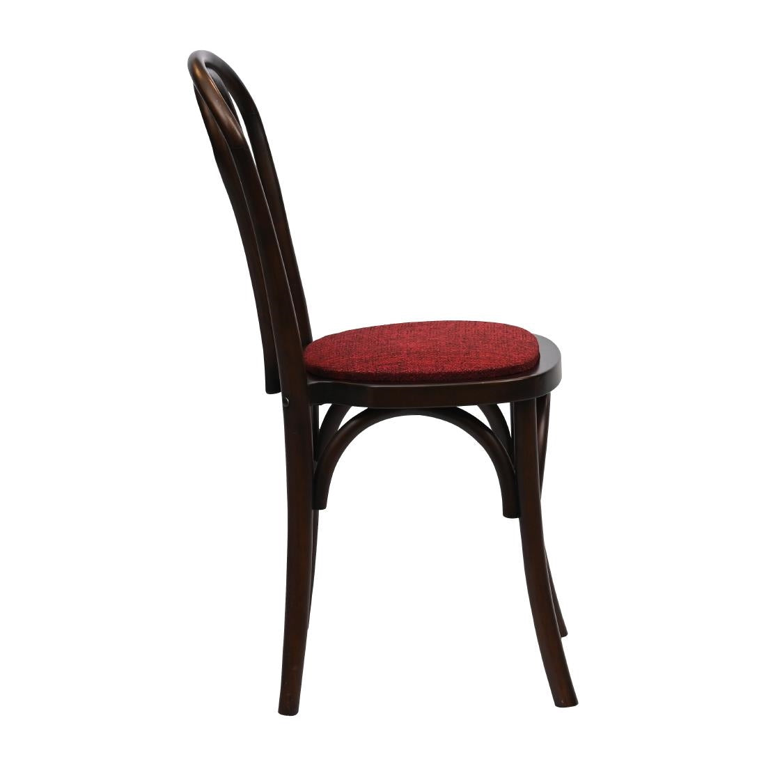 Hoop Back Dining Chairs in Dark Walnut with Shetland Scarlett Seat (2 Pack)