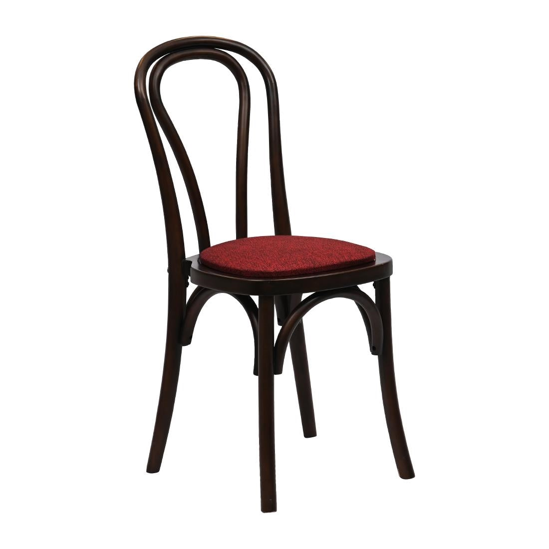 Hoop Back Dining Chairs in Dark Walnut with Shetland Scarlett Seat (2 Pack)
