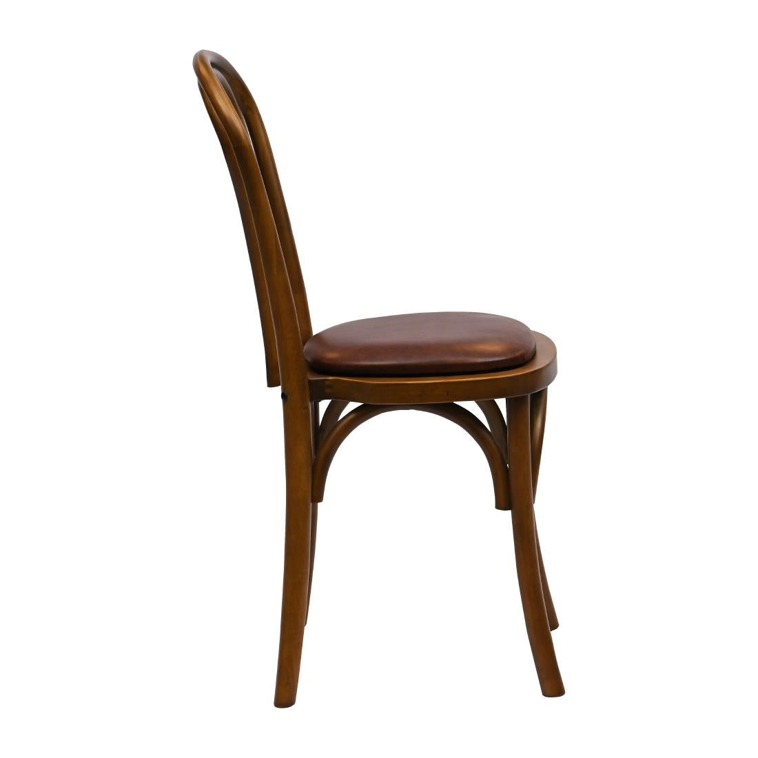 Hoop Back Dining Chairs in Weathered Oak with Bison Espresso Seat (2 Pack)