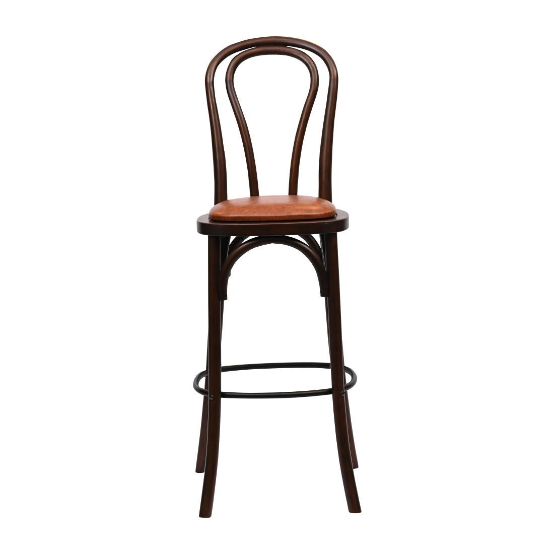 Hoop Back Bar Chair in Dark Walnut with Bison Tan Seat