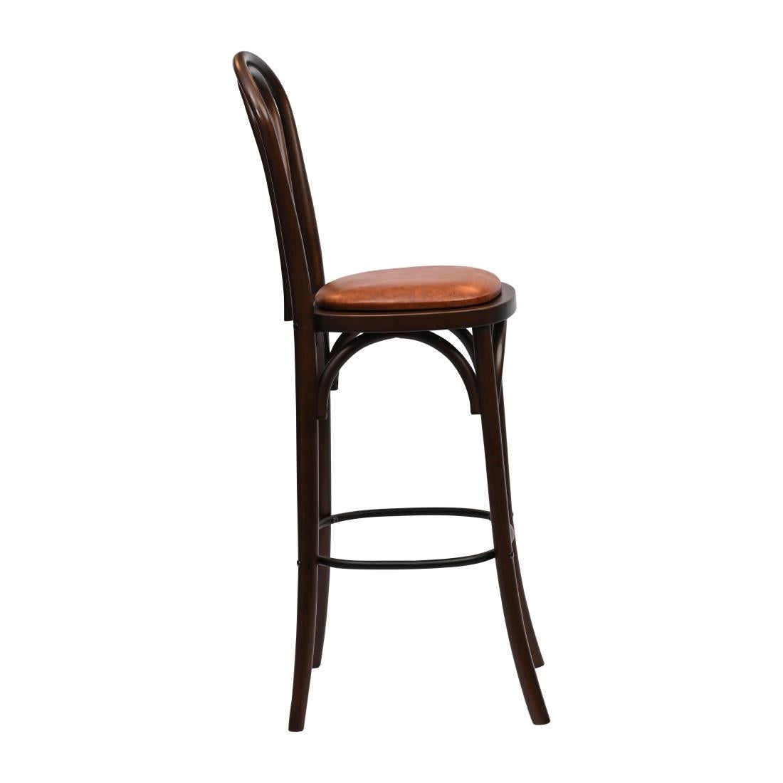 Hoop Back Bar Chair in Dark Walnut with Bison Tan Seat