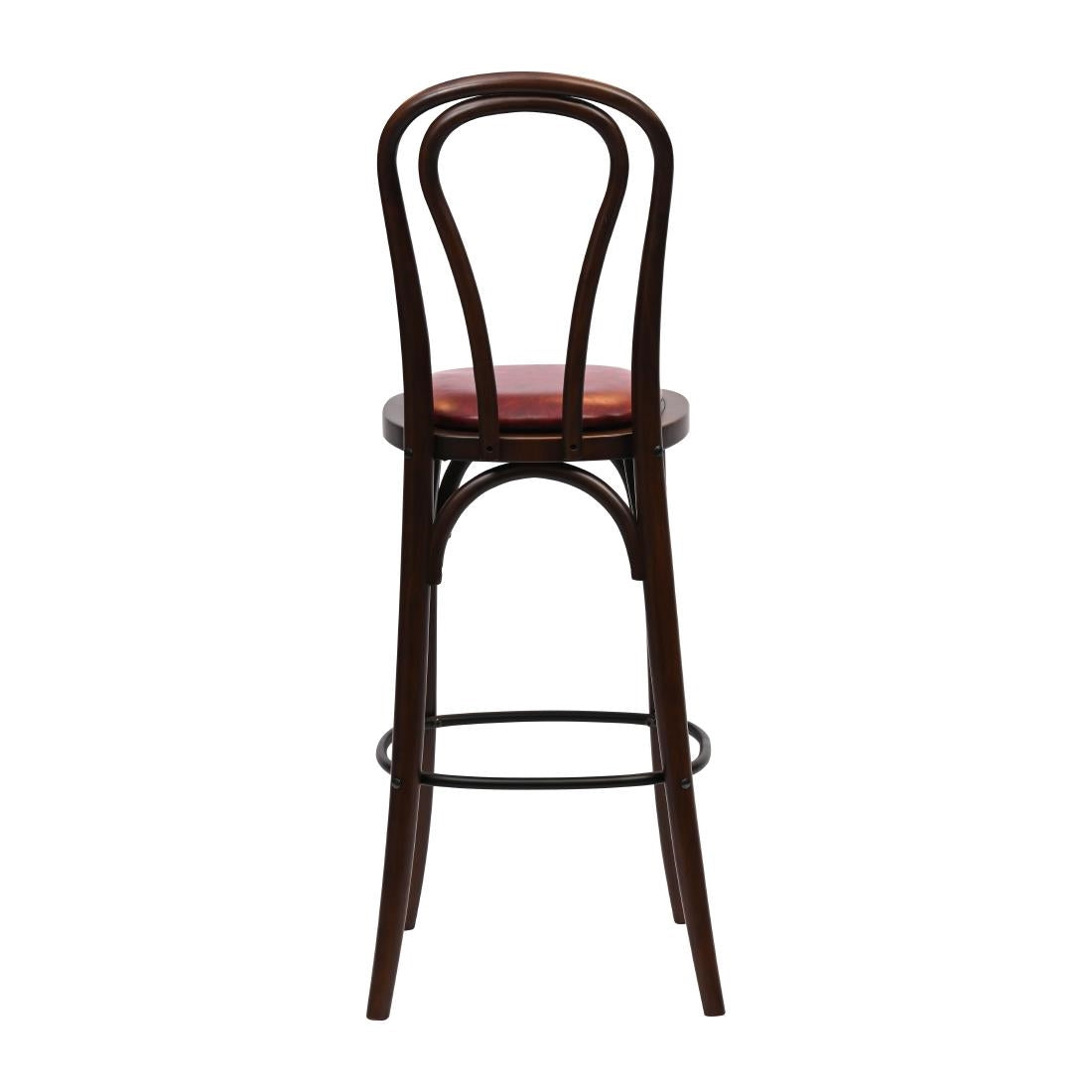 Hoop Back Bar Chair in Dark Walnut with Bison Bordeaux Seat