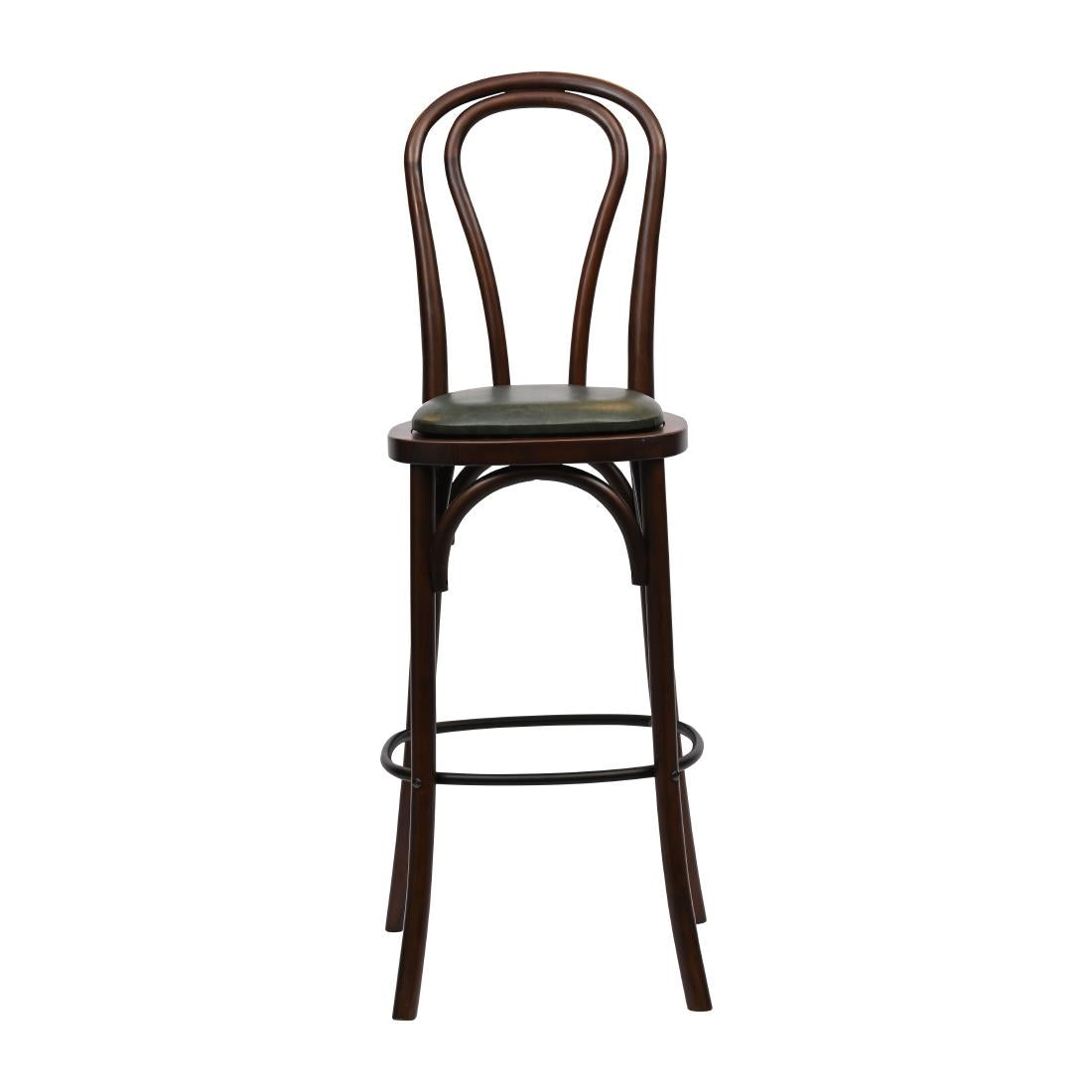 Hoop Back Bar Chair in Dark Walnut with Bison Cedar Seat