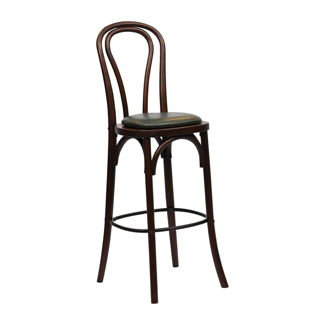 Hoop Back Bar Chair in Dark Walnut with Bison Cedar Seat