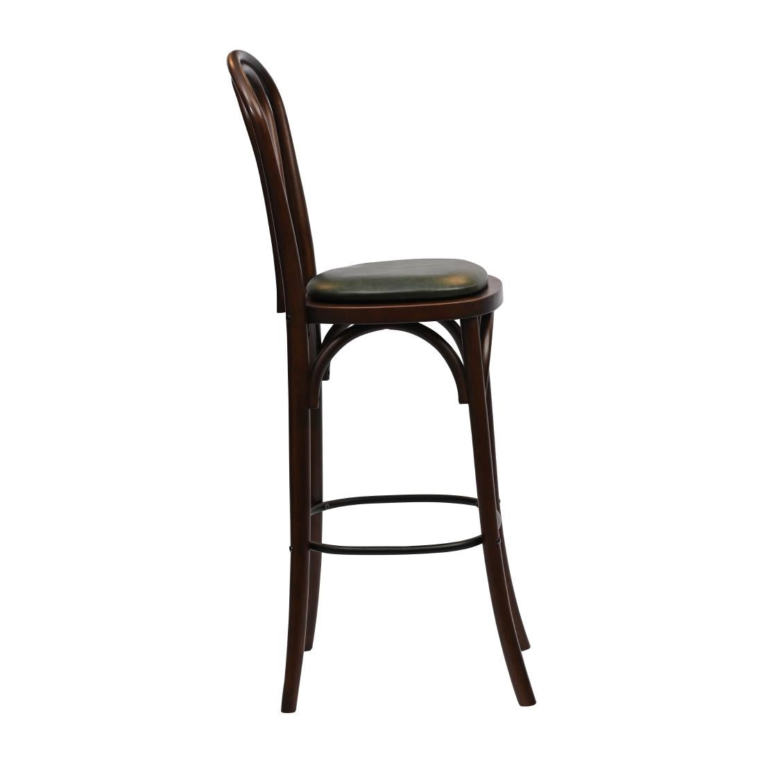 Hoop Back Bar Chair in Dark Walnut with Bison Cedar Seat