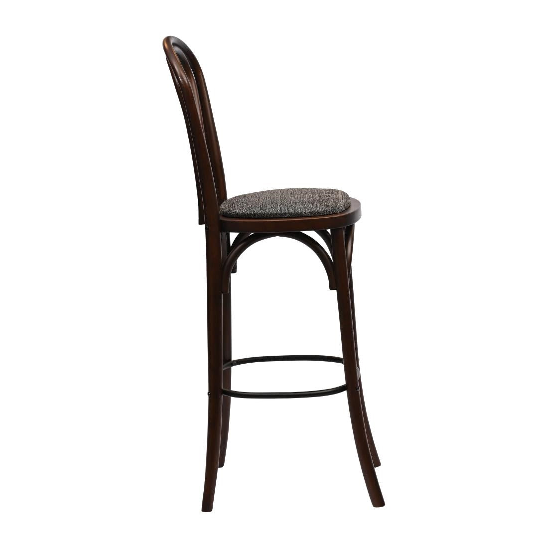Hoop Back Bar Chair in Dark Walnut with Shetland Smoke Seat