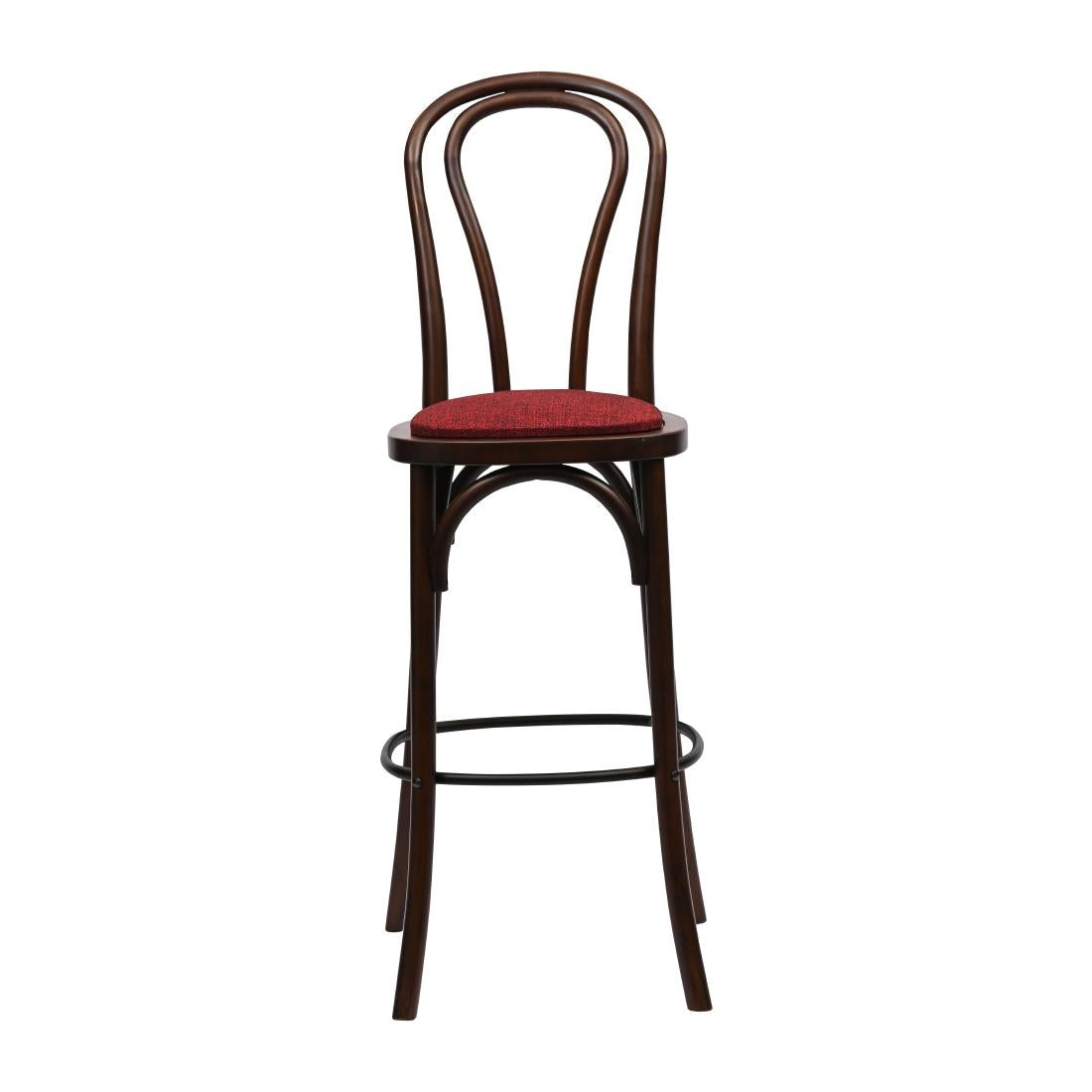 Hoop Back Bar Chair in Dark Walnut with Shetland Scarlett Seat