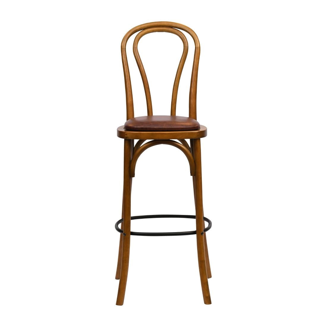 Hoop Back Bar Chair in Weathered Oak with Bison Espresso Seat