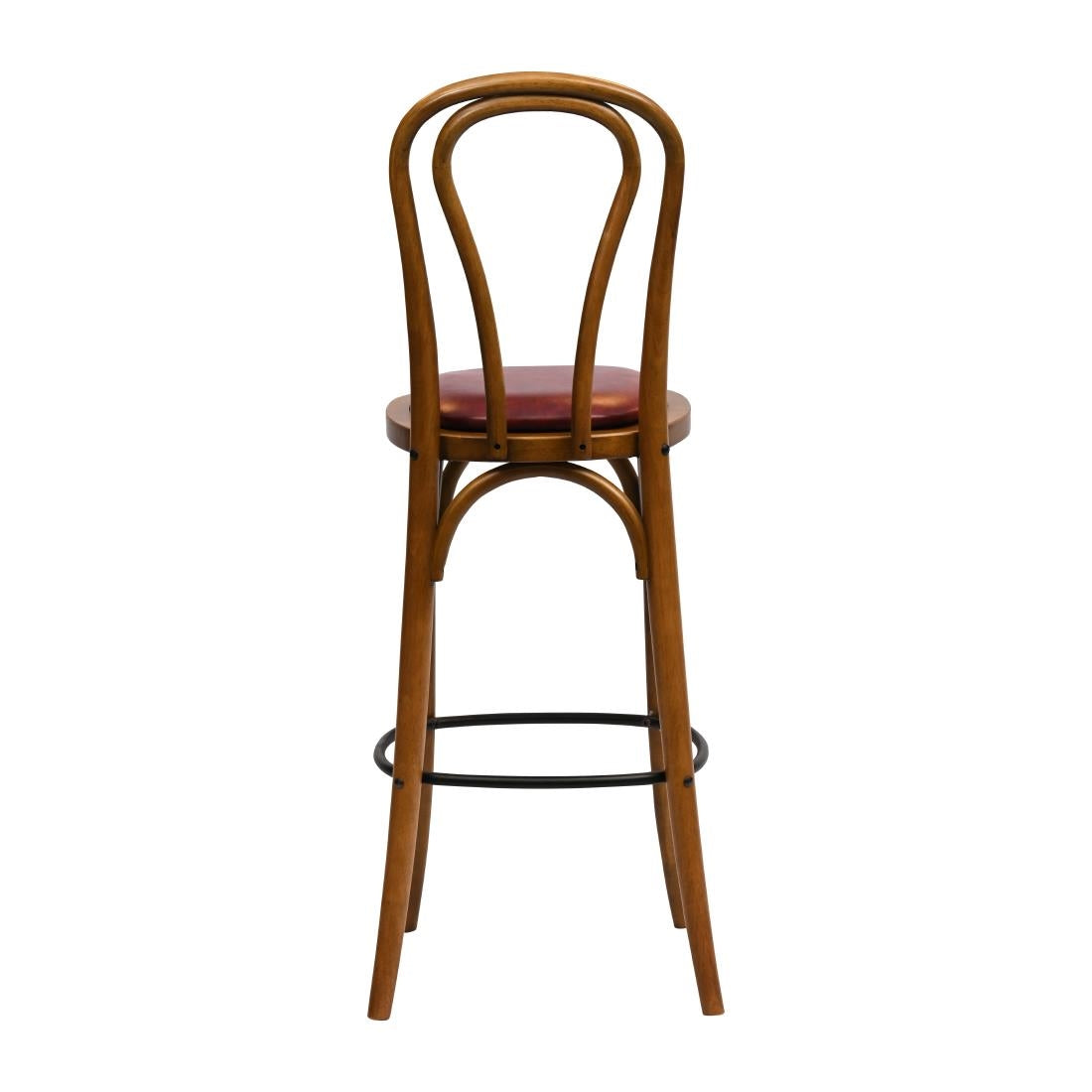 Hoop Back Bar Chair in Weathered Oak with Bison Bordeaux Seat