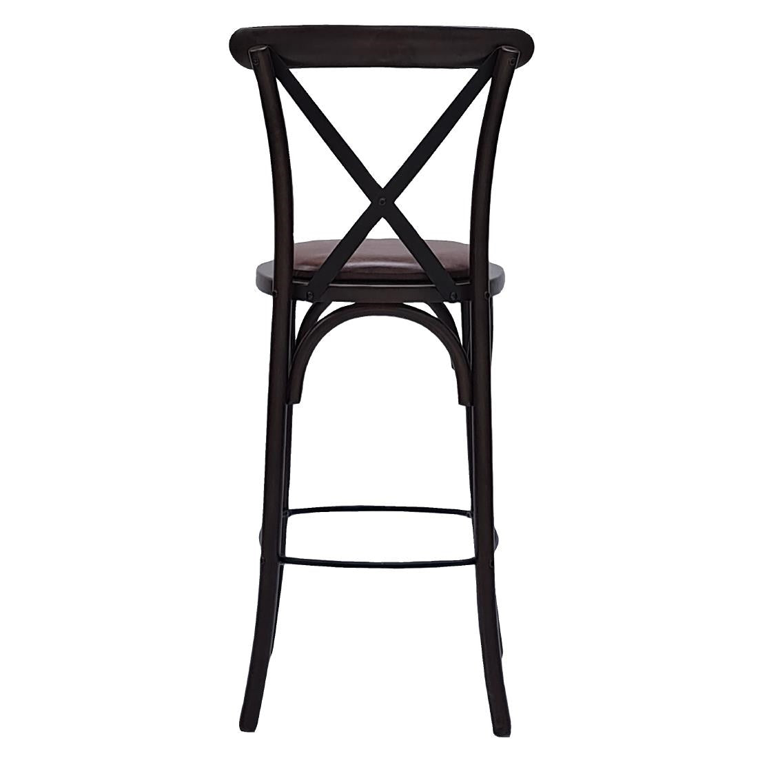 Bristol Bar Chair in Dark Walnut with Bison Espresso Seat